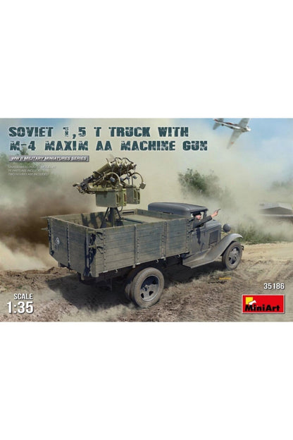 MiniArt Sovyet 1,5 t Kamyon. M-4 Maxim AA Makineli Tüfek ile birlikte.