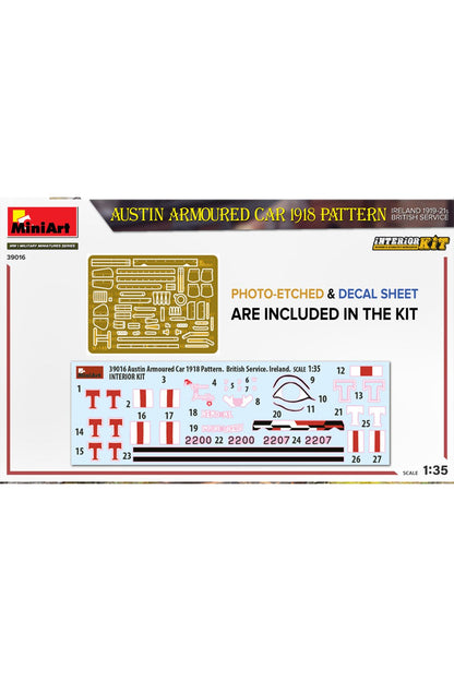 MiniArt Austin Zırhlı Araç 1918 deseni. İrlanda 1919-21. İngiliz Servis. Interior Kit