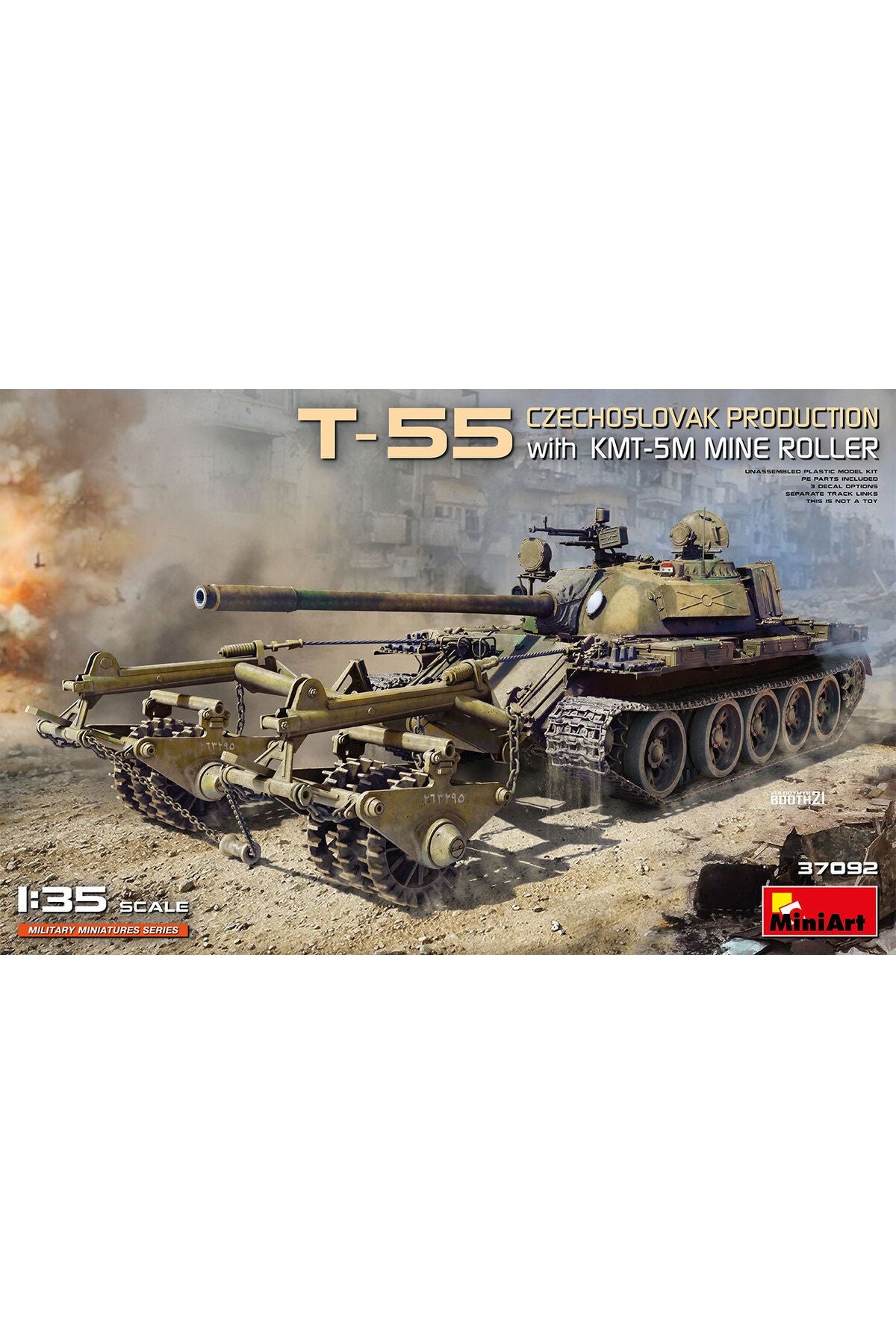 MiniArt T-55 Çekoslovakya Üretimi, KMT-5M Mayın Silindiri ile birlikte 