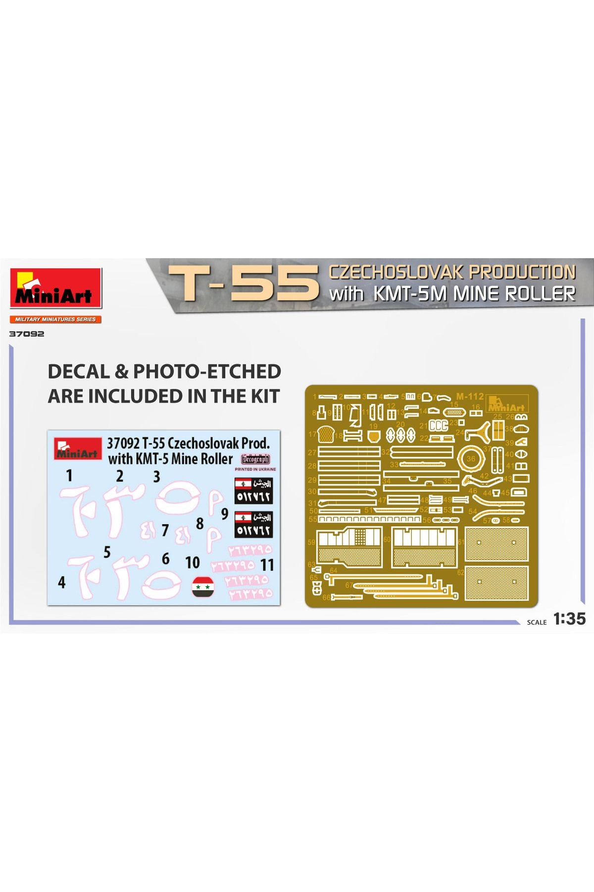 MiniArt T-55 Çekoslovakya Üretimi, KMT-5M Mayın Silindiri ile birlikte