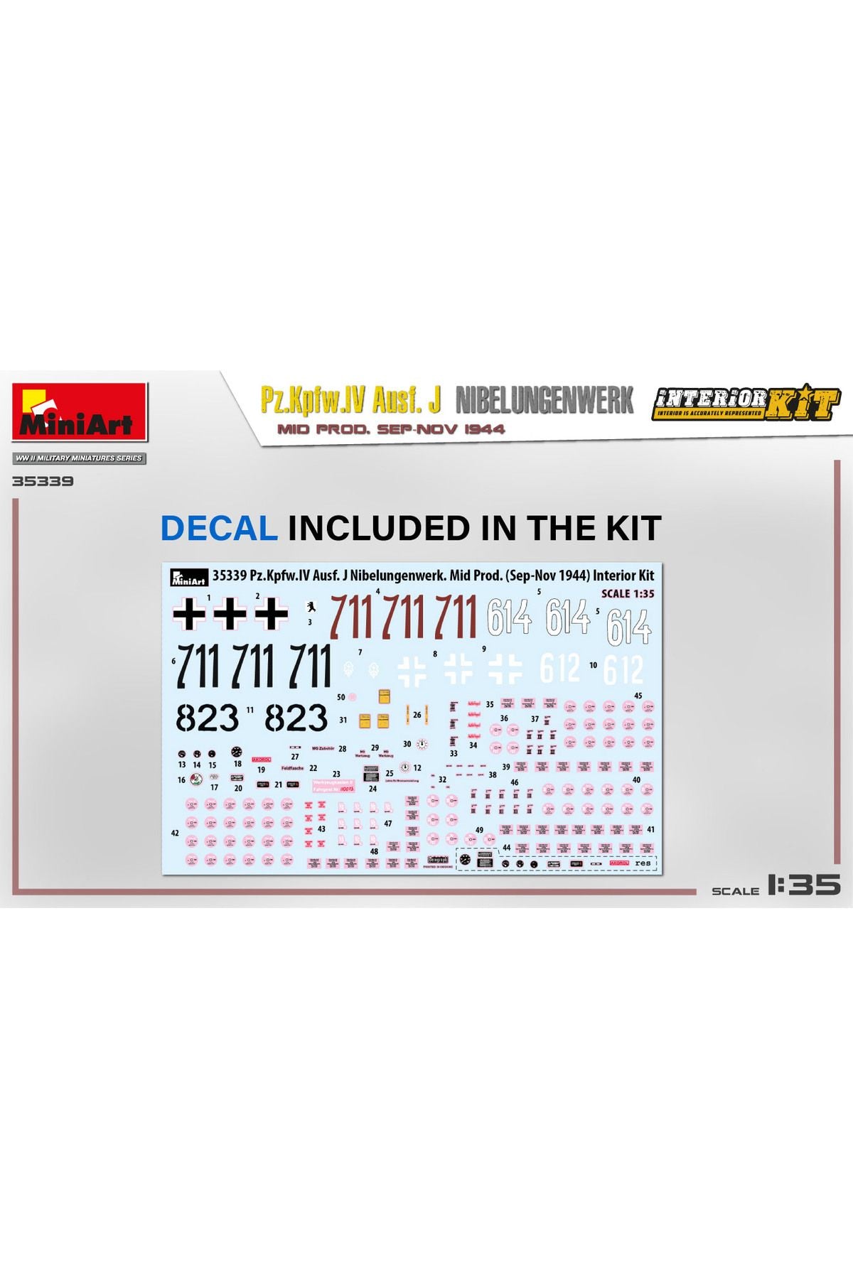 MiniArt Pz.Kpfw.IV Ausf. J Nibelungenwerk. Mid Prod. (Eylül-Kasım 1944) Interior Kit
