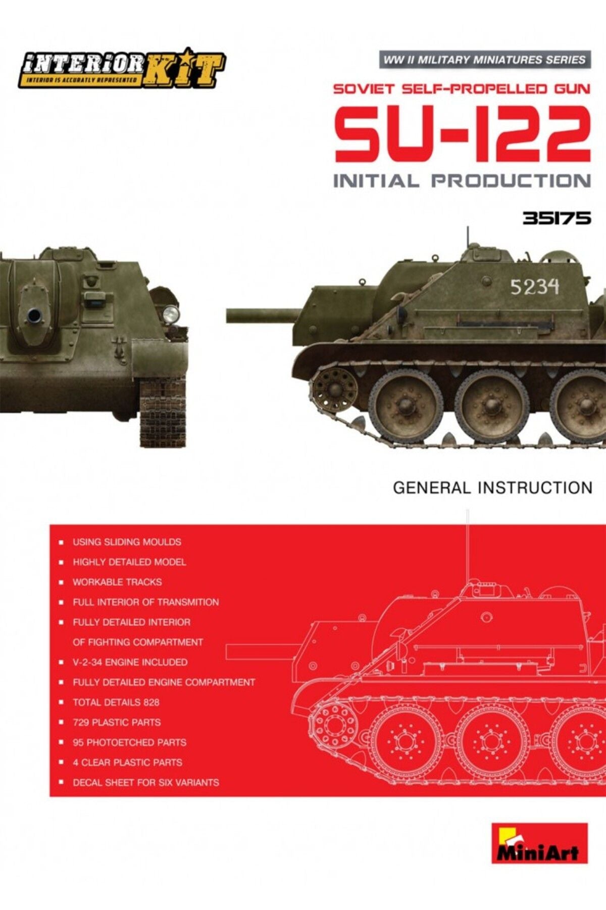 MiniArt SU-122 İlk Üretim Interior Kit Plastik Maket