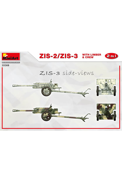 MiniArt Top Arabası Ön Parçası ve Mürettebat & ZIS-2/ZIS-3