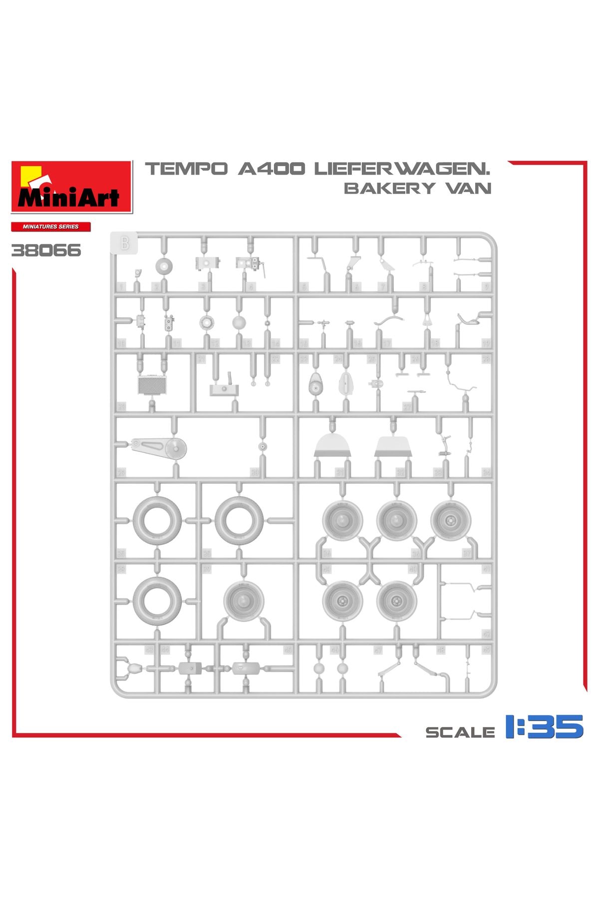 MiniArt 1:35 Tempo A400 Lieferwagen. Fırıncı Kamyoneti