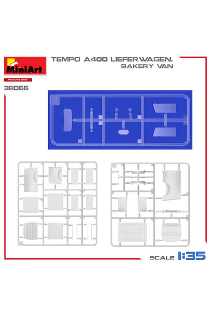 MiniArt 1:35 Tempo A400 Lieferwagen. Fırıncı Kamyoneti