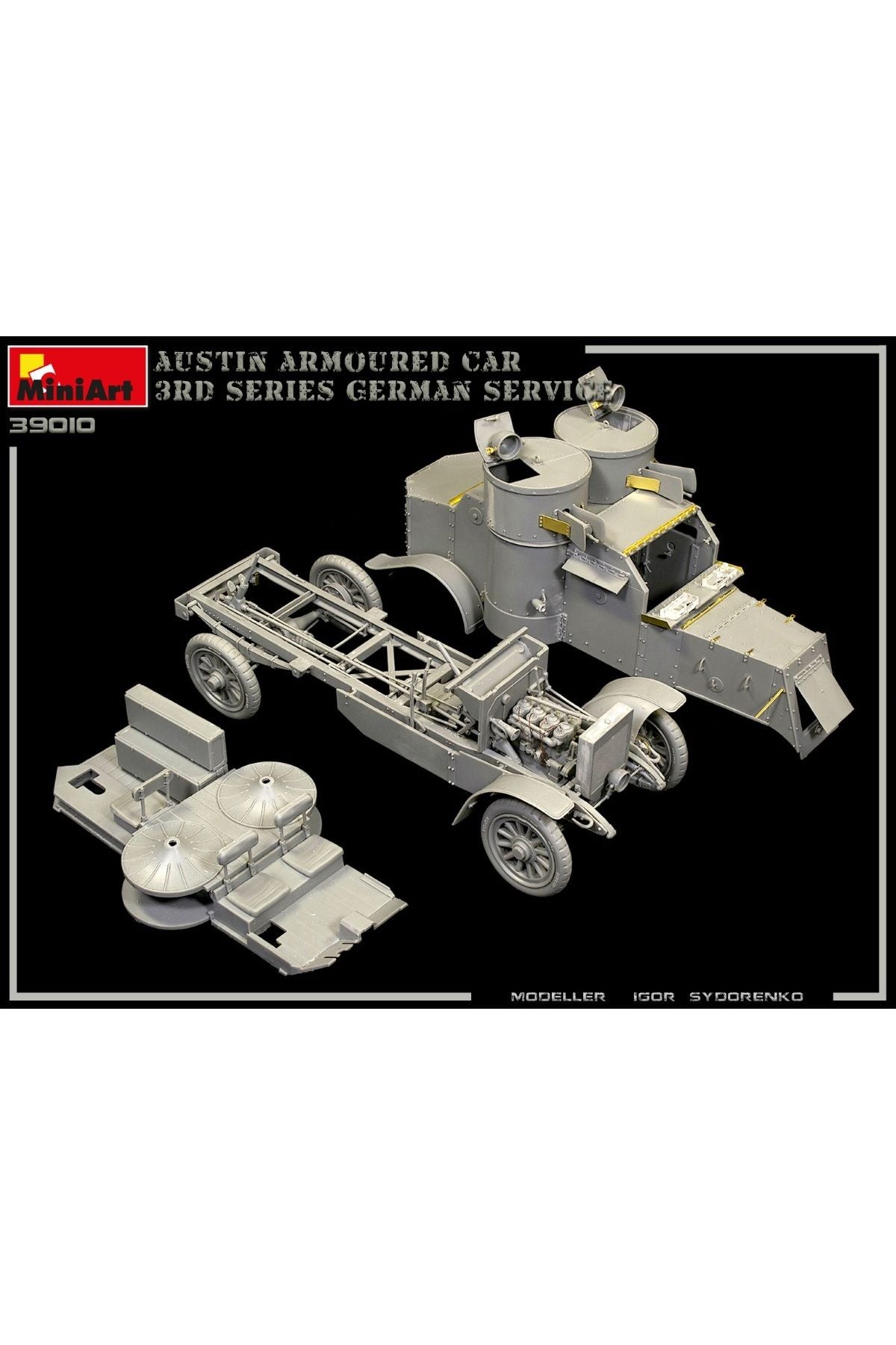 MiniArt Austin Zırhlı Araba 3. Seri: Alman, Avusturya Macaristan, Fin Servisi. Interior Kit