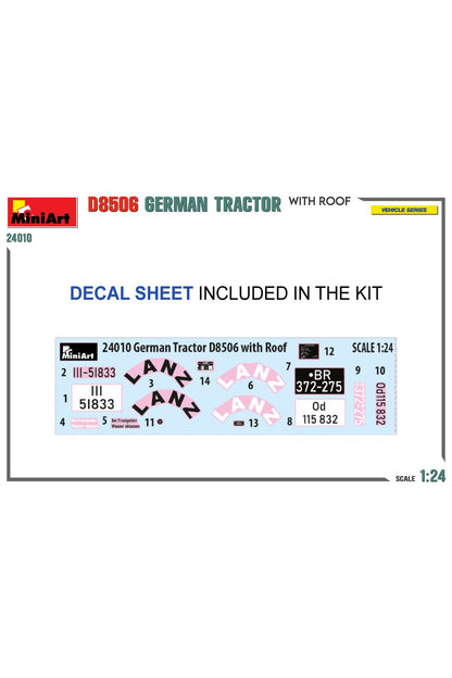 MiniArt 1:24 Kabinli Alman Traktörü D8506