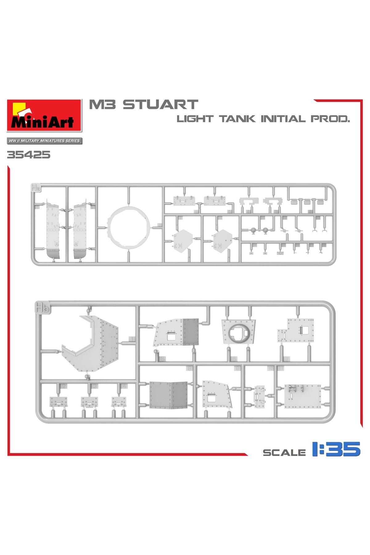 MiniArt 1:35 M3 Stuart Hafif Tank. İlk Üretim