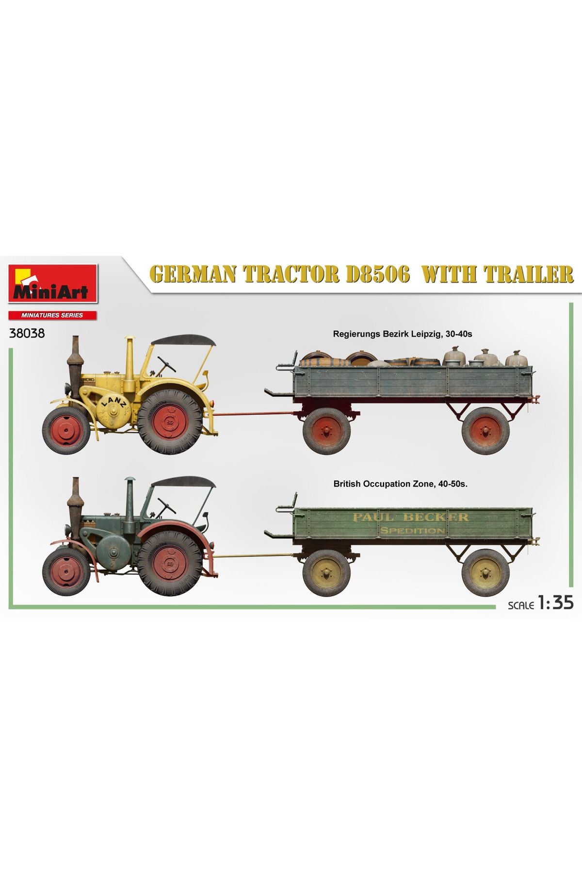 MiniArt Römorklu Alman Traktör D8506