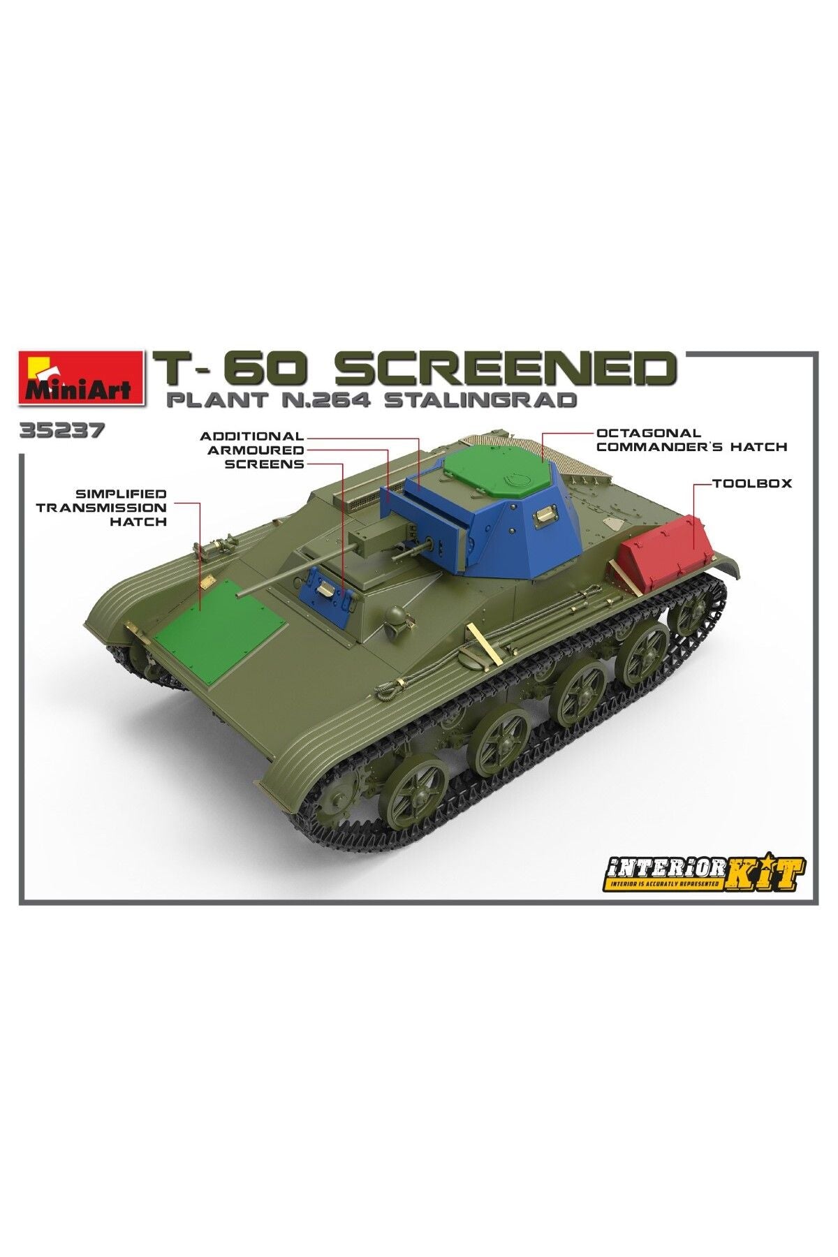 MiniArt T-60 Screened (P1. No.264, Stalingrad) Interior Kit