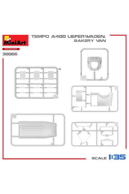 MiniArt 1:35 Tempo A400 Lieferwagen. Fırıncı Kamyoneti