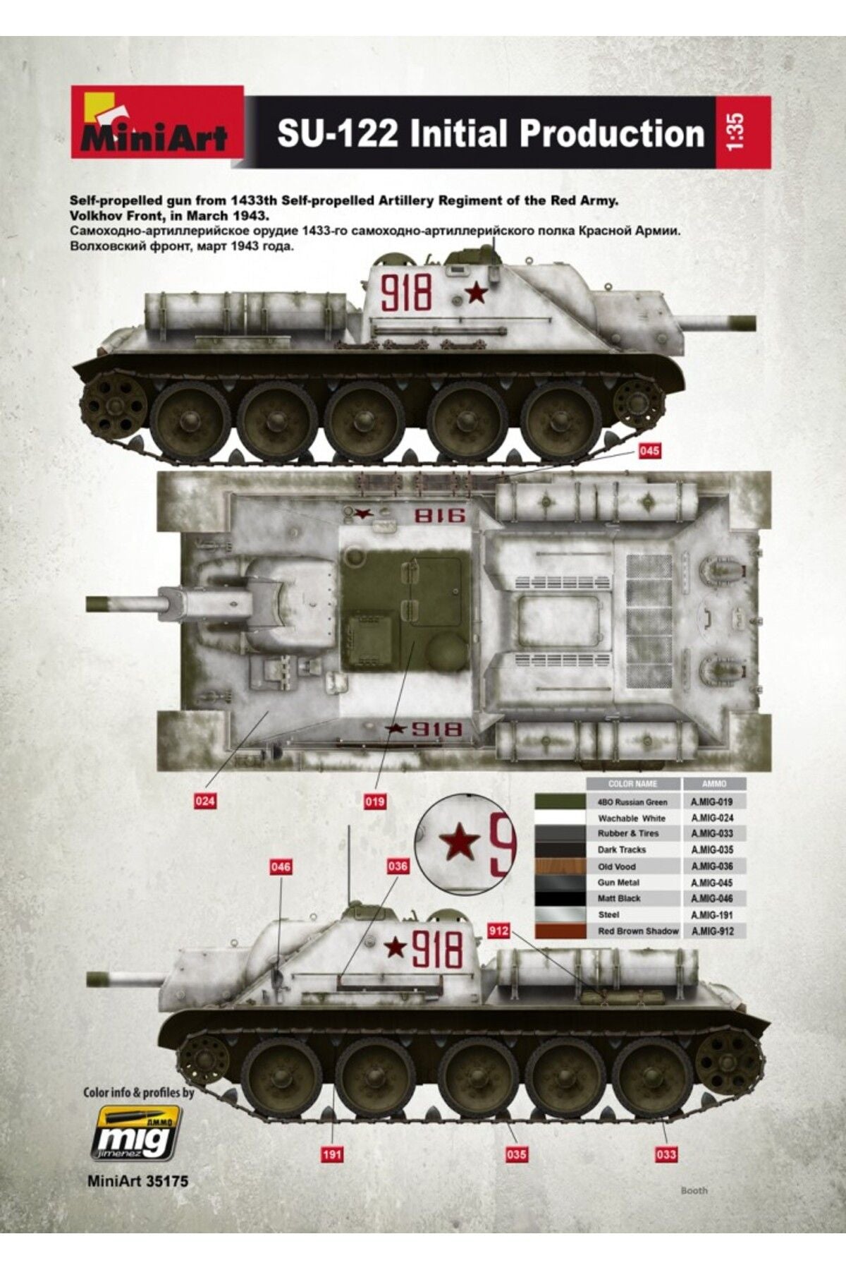 MiniArt SU-122 İlk Üretim Interior Kit Plastik Maket