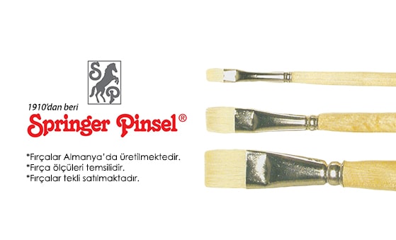 Springer Pinsel Düz Sert Yağlıboya Fırçası 06