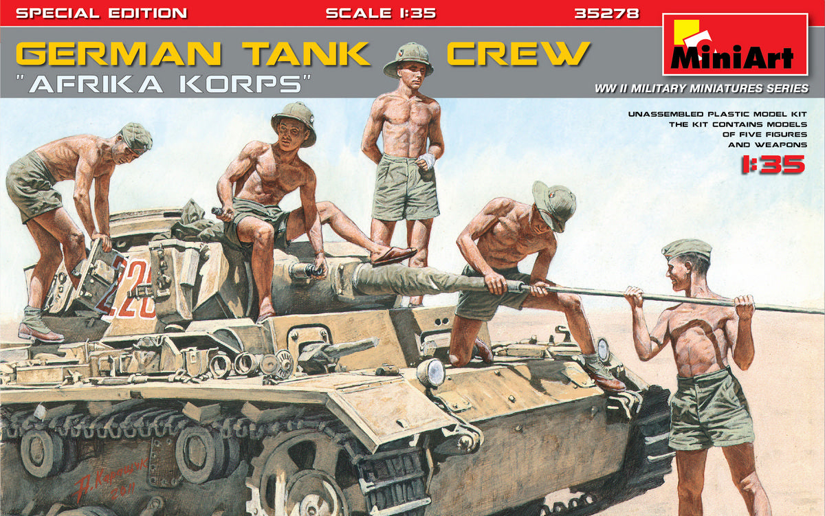 MiniArt Alman Tank Mürettebatı Afrika Korps. Özel Üretim