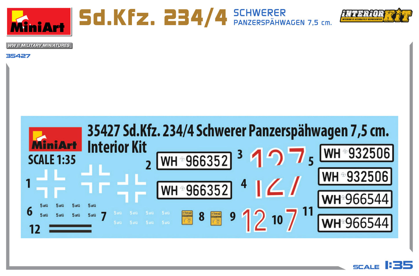 MiniArt Sd. Kfz. 234/4 Schwere Panzerspahwagen 7,5 cm. Interior Kit