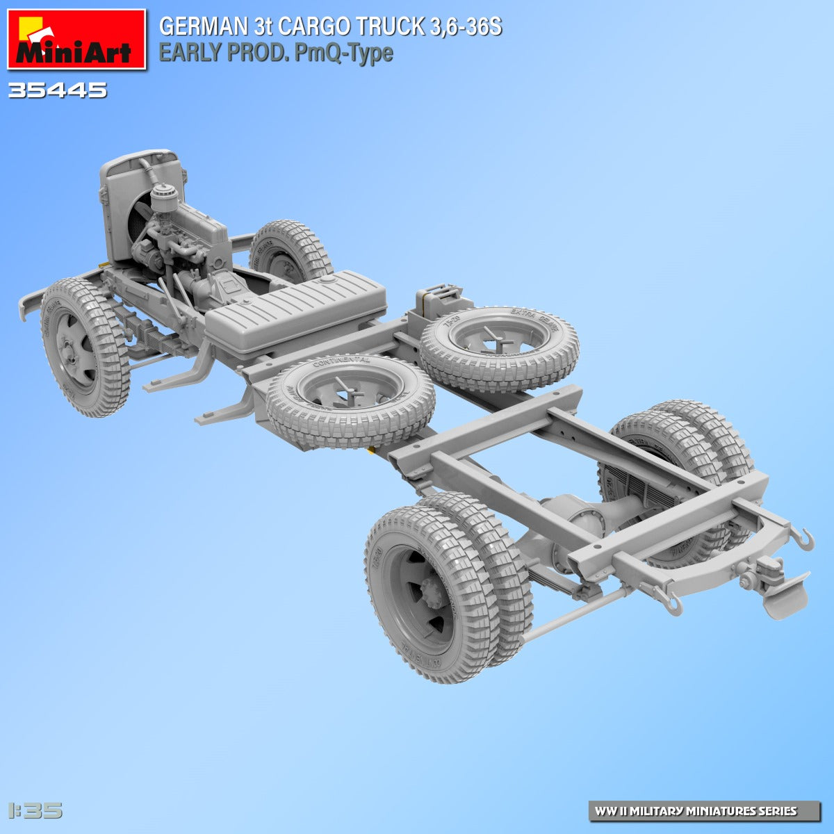 MiniArt Alman 3t Nakliye Kamyonu 3,6-36S İlk Üretim. PmQ-Tipi