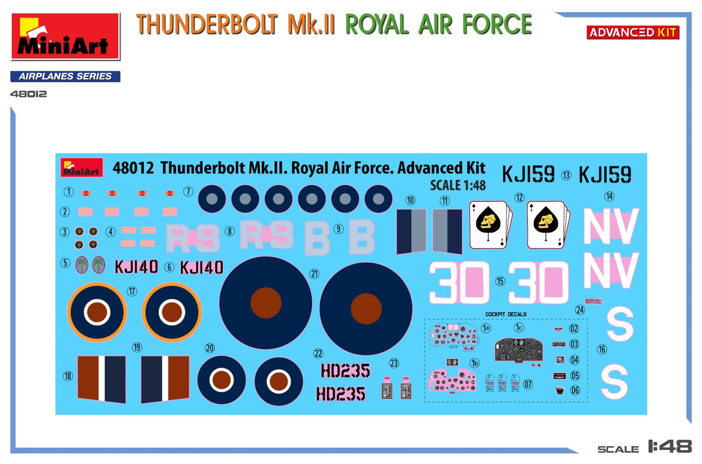 MiniArt Thunderbolt Mk. II. Royal Air Force. Advanced Kit.